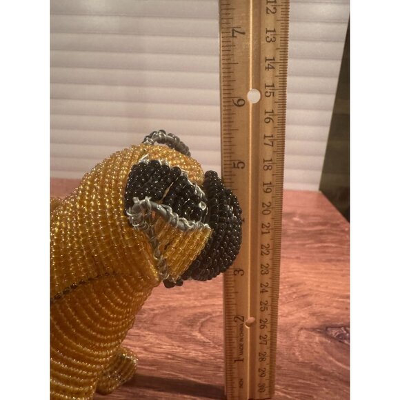 Beadworx Pug Dog “Gertrude” – Handcrafted Beaded Glass Figurine - Picture 3 of 9